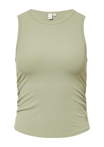 QS Ripptop mit seitlicher Raffung x Vanessa Mai helles olivgrün M von QS