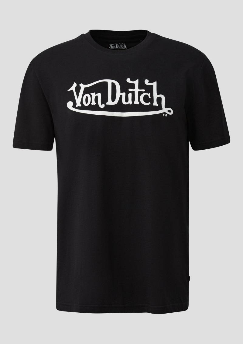 QS - Rundhals T-Shirt mit Frontdruck | QS x Von Dutch, Herren, schwarz von QS
