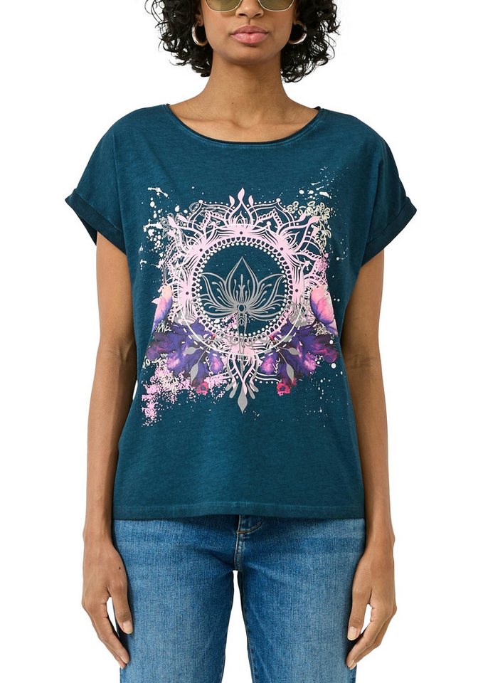QS Rundhalsshirt mit großem Print von QS