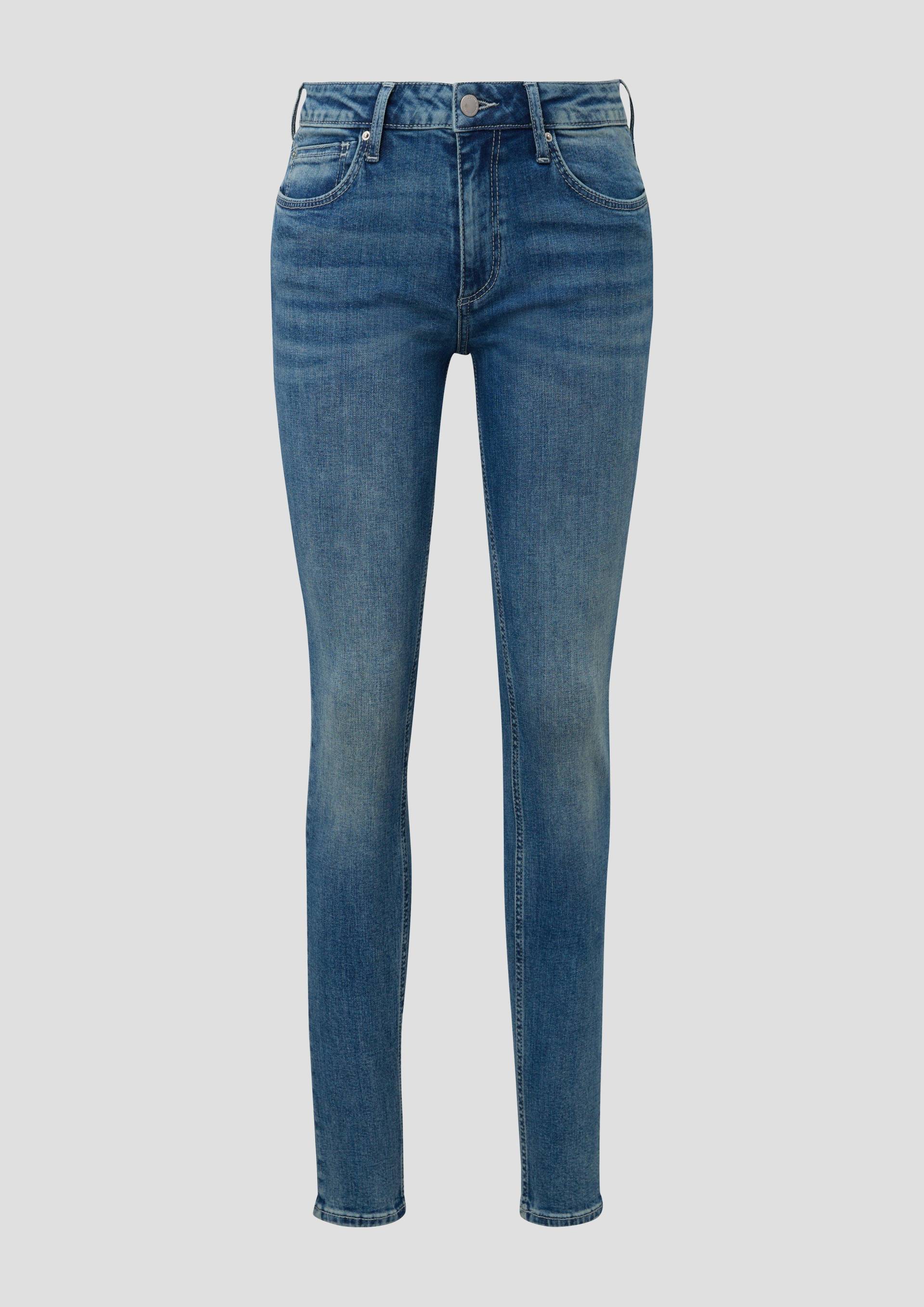 QS - Sadie Jeans / Skinny Fit / Mid Rise / Skinny Leg / Baumwollstretch, Damen, blau von QS