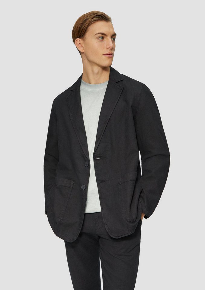 QS Sakko Indoor-Blazer Strukturierter Baumwollblazer im Relaxed Fit von QS