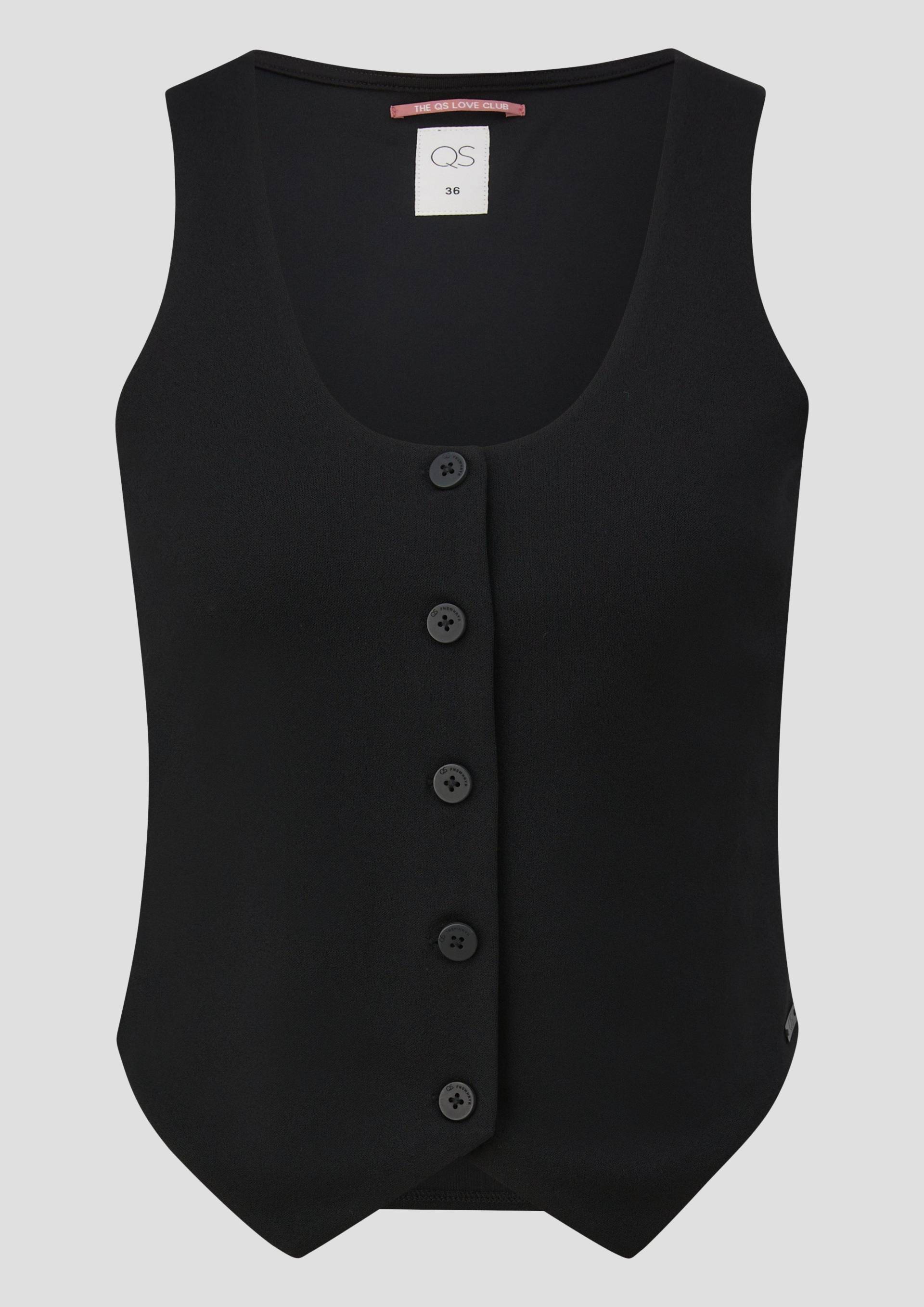 QS - Schmal geschnittene Weste aus Interlockjersey, Damen, schwarz von QS