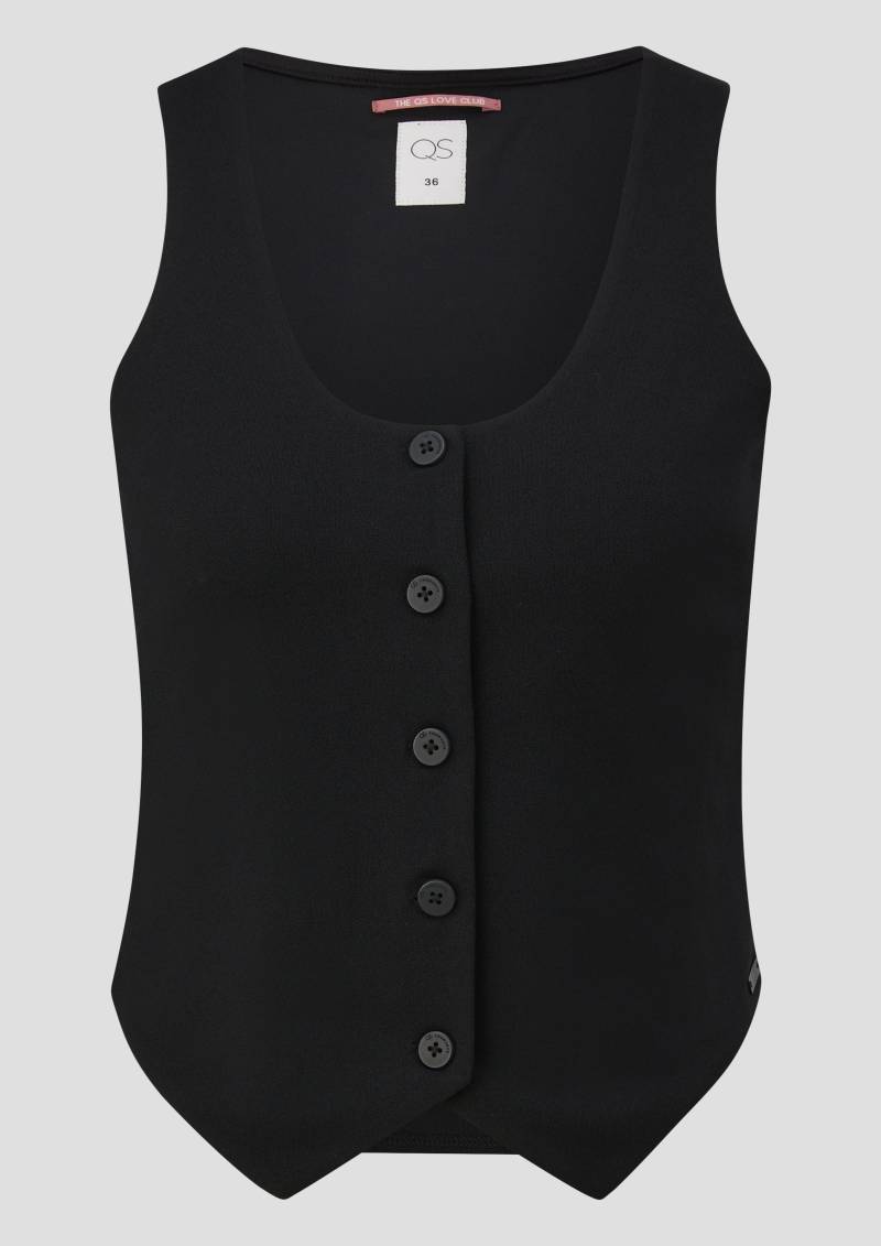 QS - Schmal geschnittene Weste aus Interlockjersey, Damen, schwarz von QS