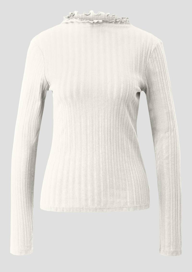 QS - Shirt mit Ajourmuster, Damen, creme von QS