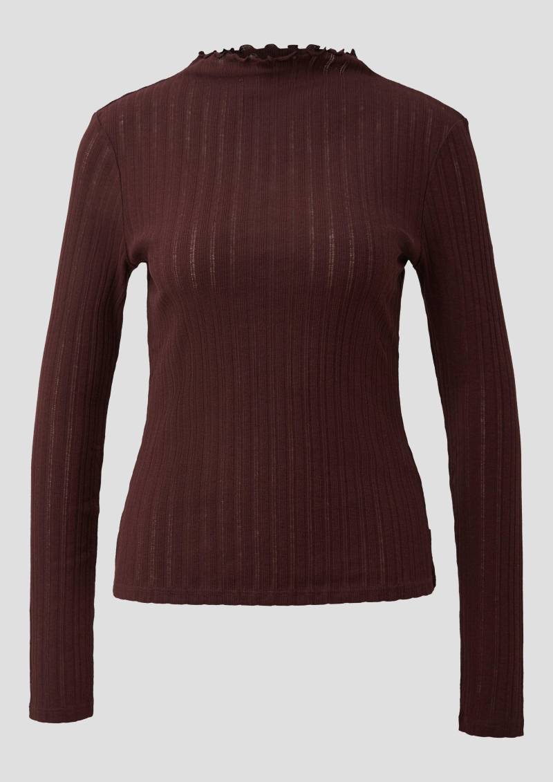 QS - Shirt mit Ajourmuster, Damen, rot von QS