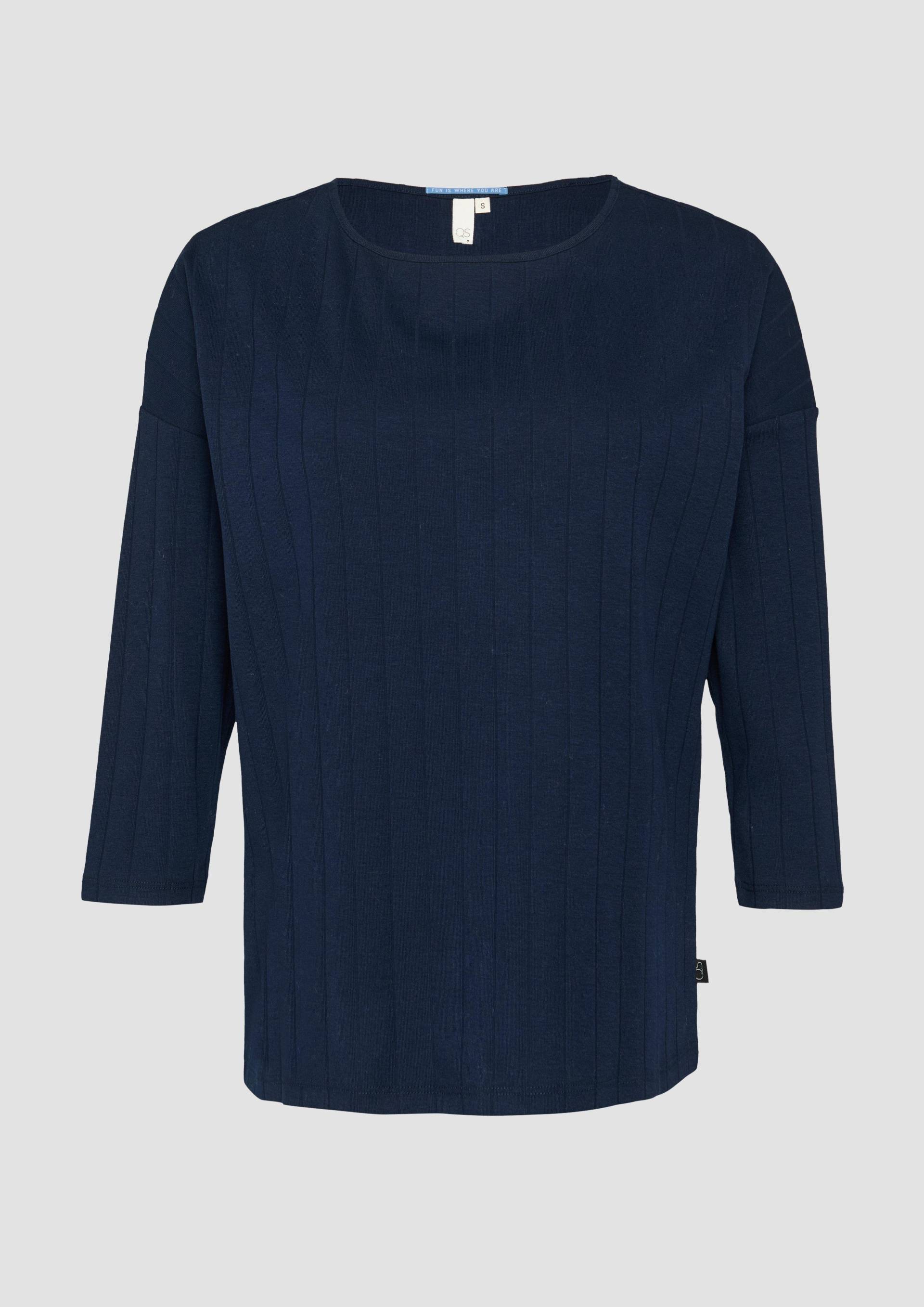 QS - Shirt im Loose Fit mit Dreiviertelarm, Damen, blau von QS