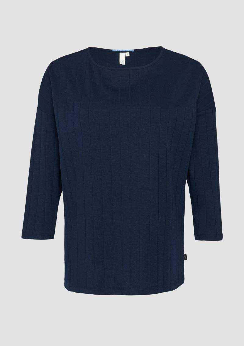 QS - Shirt im Loose Fit mit Dreiviertelarm, Damen, blau QS - Shirt im Loose Fit mit Dreiviertelarm, Damen, blau von QS