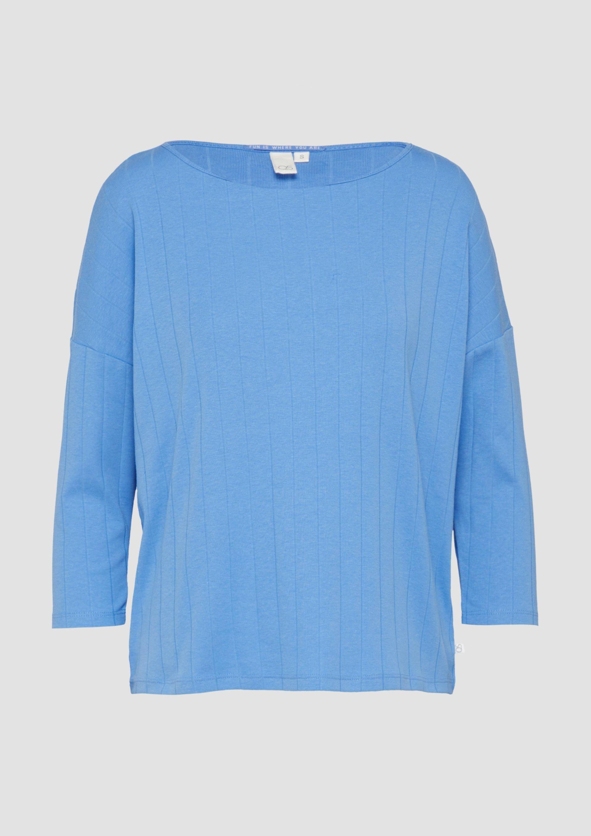 QS - Shirt im Loose Fit mit Dreiviertelarm, Damen, blau von QS