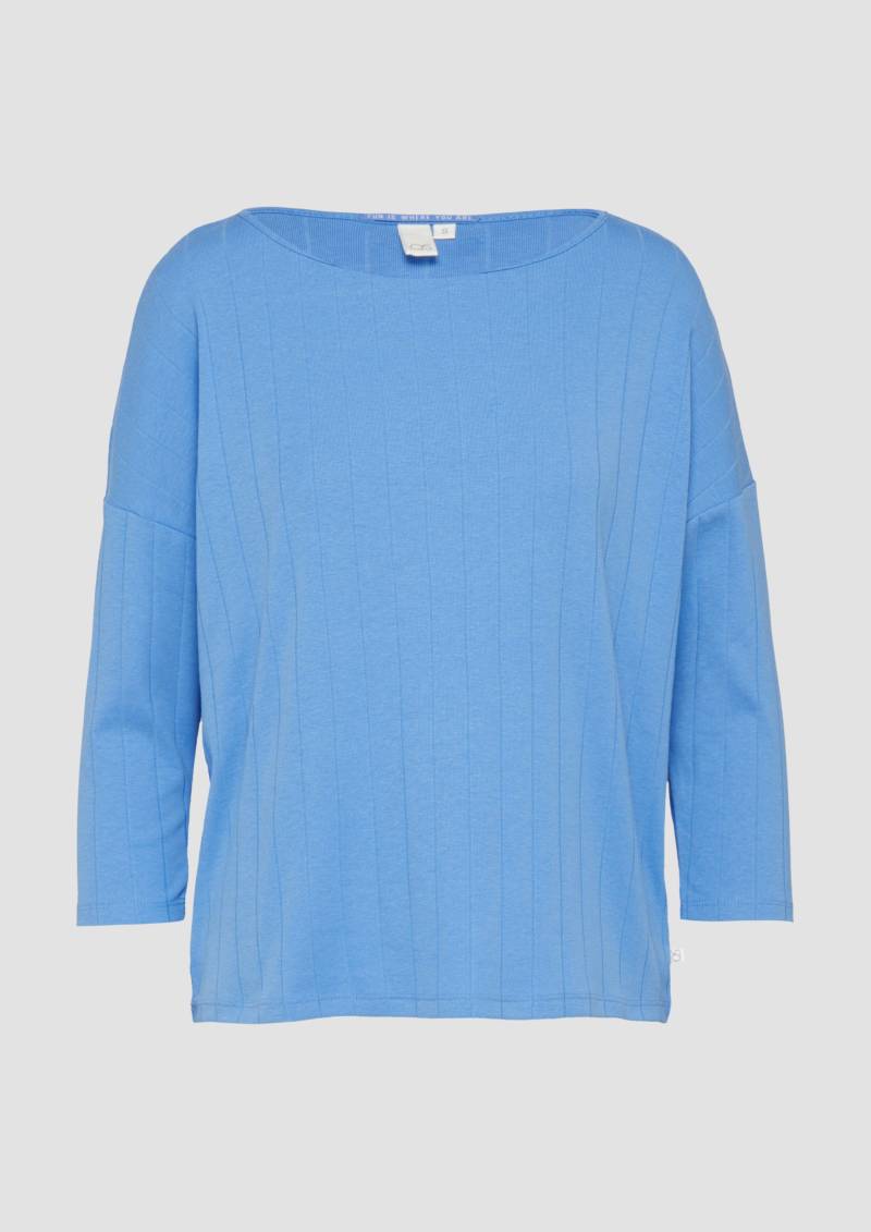 QS - Shirt im Loose Fit mit Dreiviertelarm, Damen, blau von QS