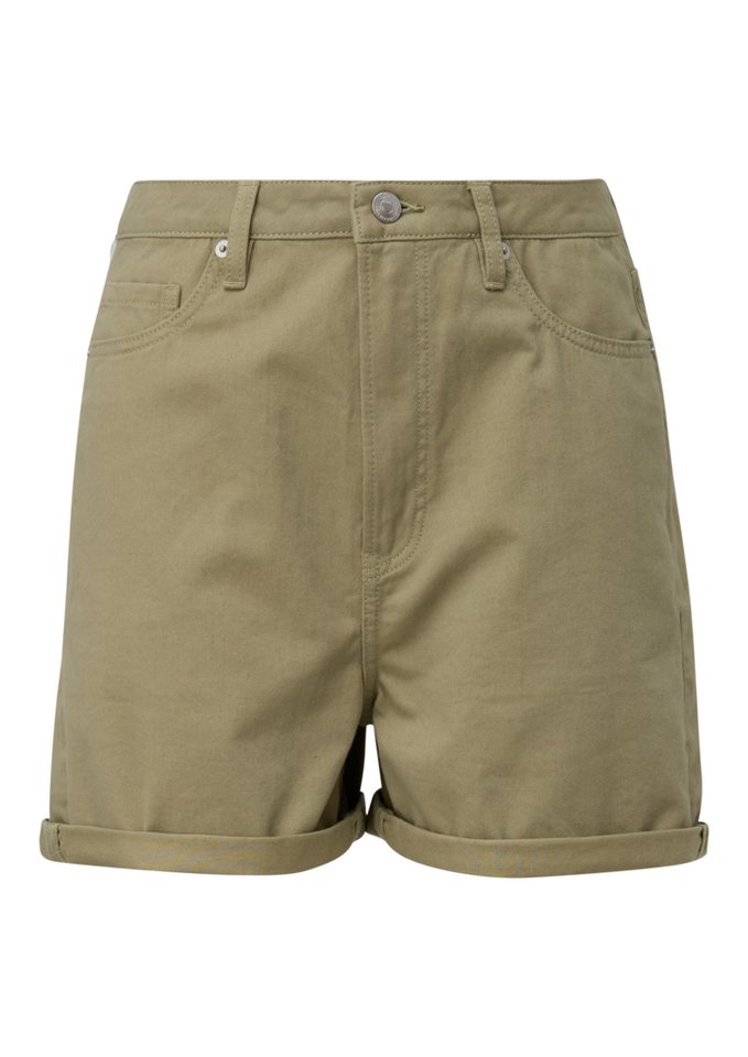 QS Shorts Jeans-Shorts Mom / Relaxed Fit / High Rise Label-Patch von QS
