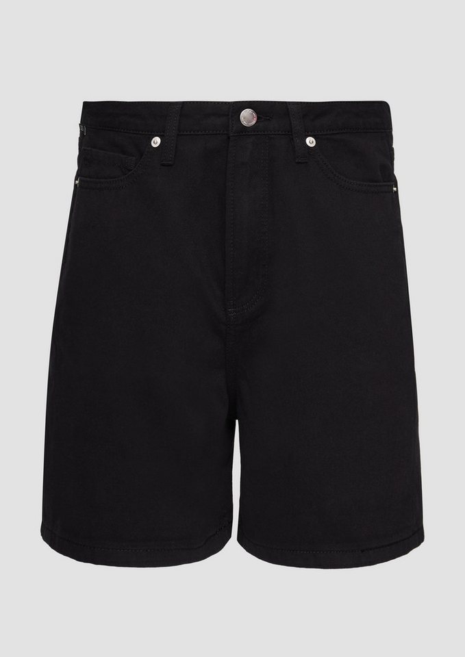 QS Shorts Jeans-Shorts Mom / Relaxed Fit / High Rise Label-Patch von QS