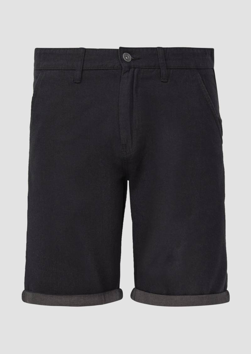 QS - Shorts John / Regular Fit / Mid Rise / fixierter Turn-up, Herren, schwarz von QS