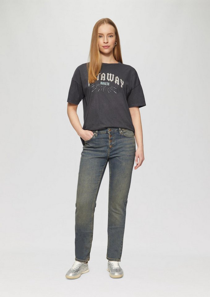 QS Slim-fit-Jeans Jeans-Hose CATIE Jeans Catie / Slim Fit / Mid Rise / Slim Leg / Knopfleiste von QS