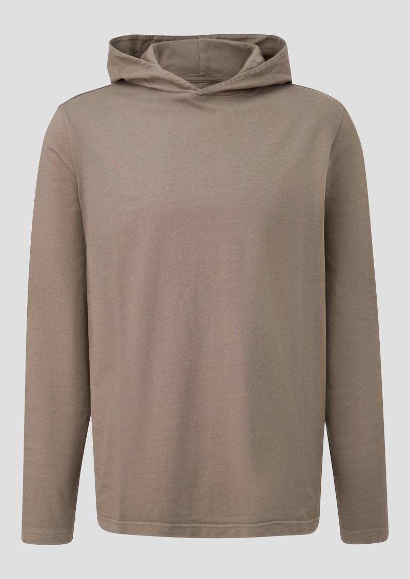QS - Gewaschenes Kapuzenshirt, Herren, braun von QS