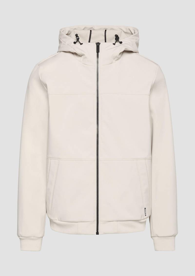 QS - Softshelljacke mit Kapuze und Rippbündchen, Herren, grau QS - Softshelljacke mit Kapuze und Rippbündchen, Herren, grau von QS