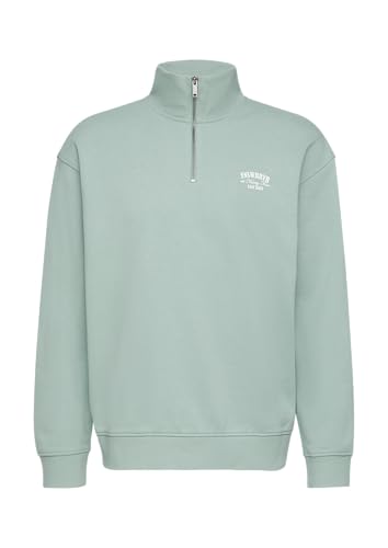 QS Stehkragen Sweatshirt mit Reißverschluss und Frontprint salbeigrün XXL QS Stehkragen Sweatshirt mit Reißverschluss und Frontprint salbeigrün XXL von QS