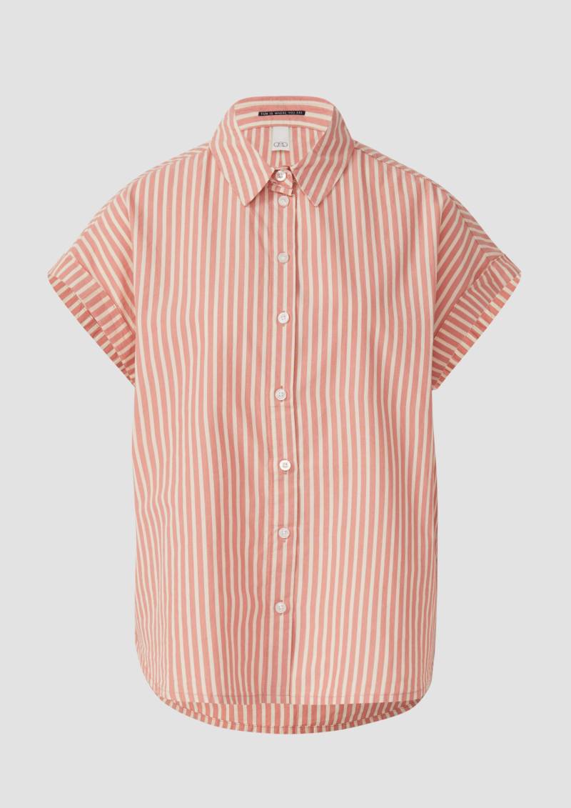 QS - Streifenbluse mit überschnittenen Schultern, Damen, Orange von QS