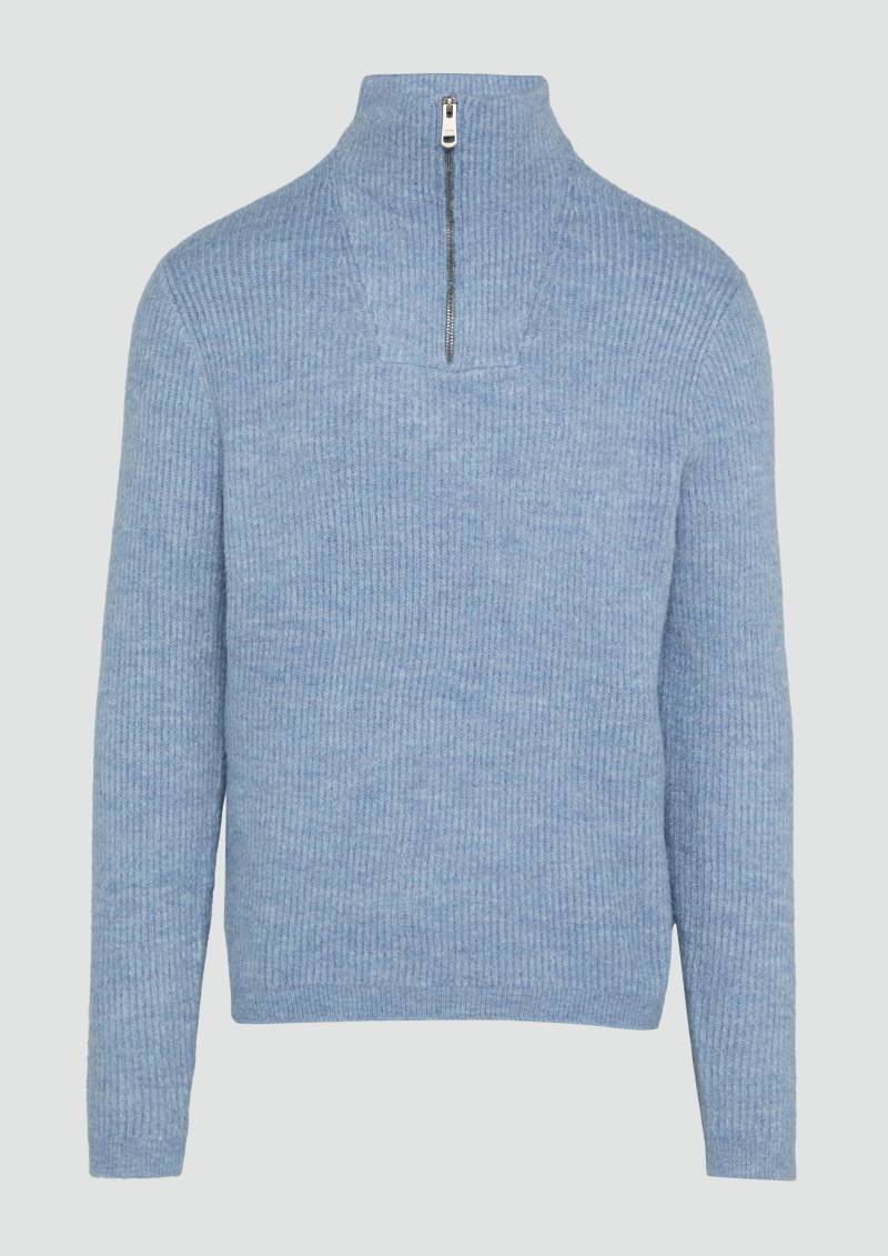 QS - Strick-Troyer mit Rippstruktur, Herren, blau von QS
