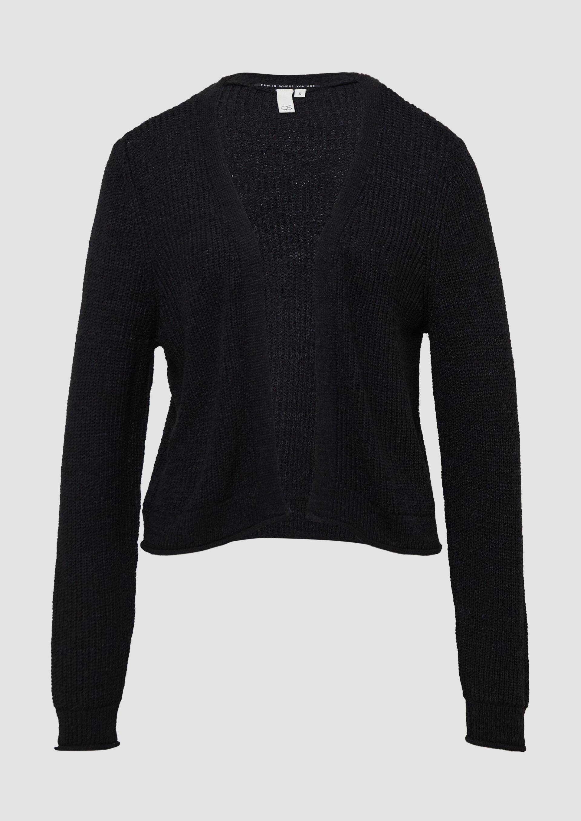 QS - Strickjacke aus Bändchengarn, Damen, schwarz von QS