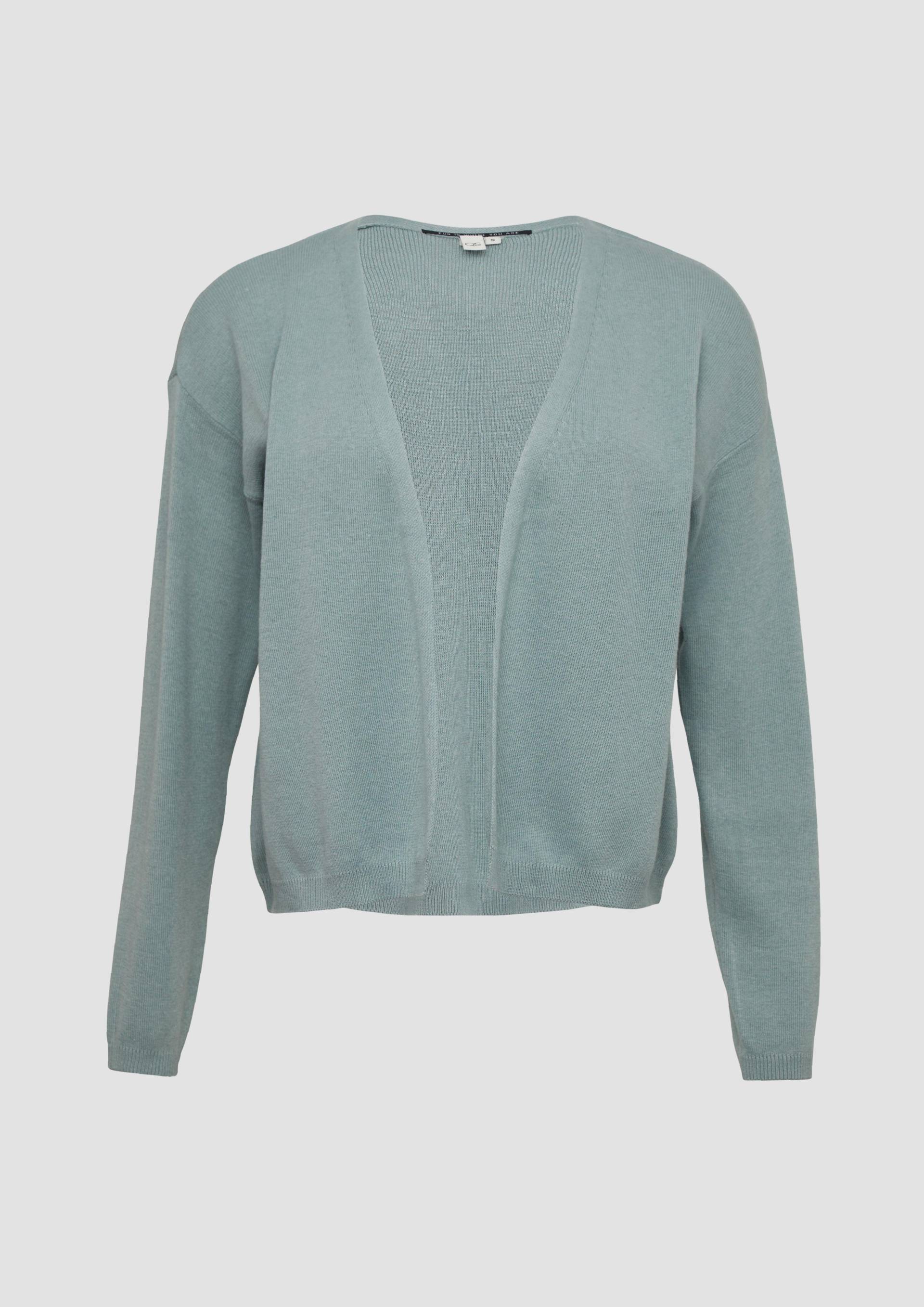 QS - Strickjacke mit überschnittener Schulter, Damen, grün von QS