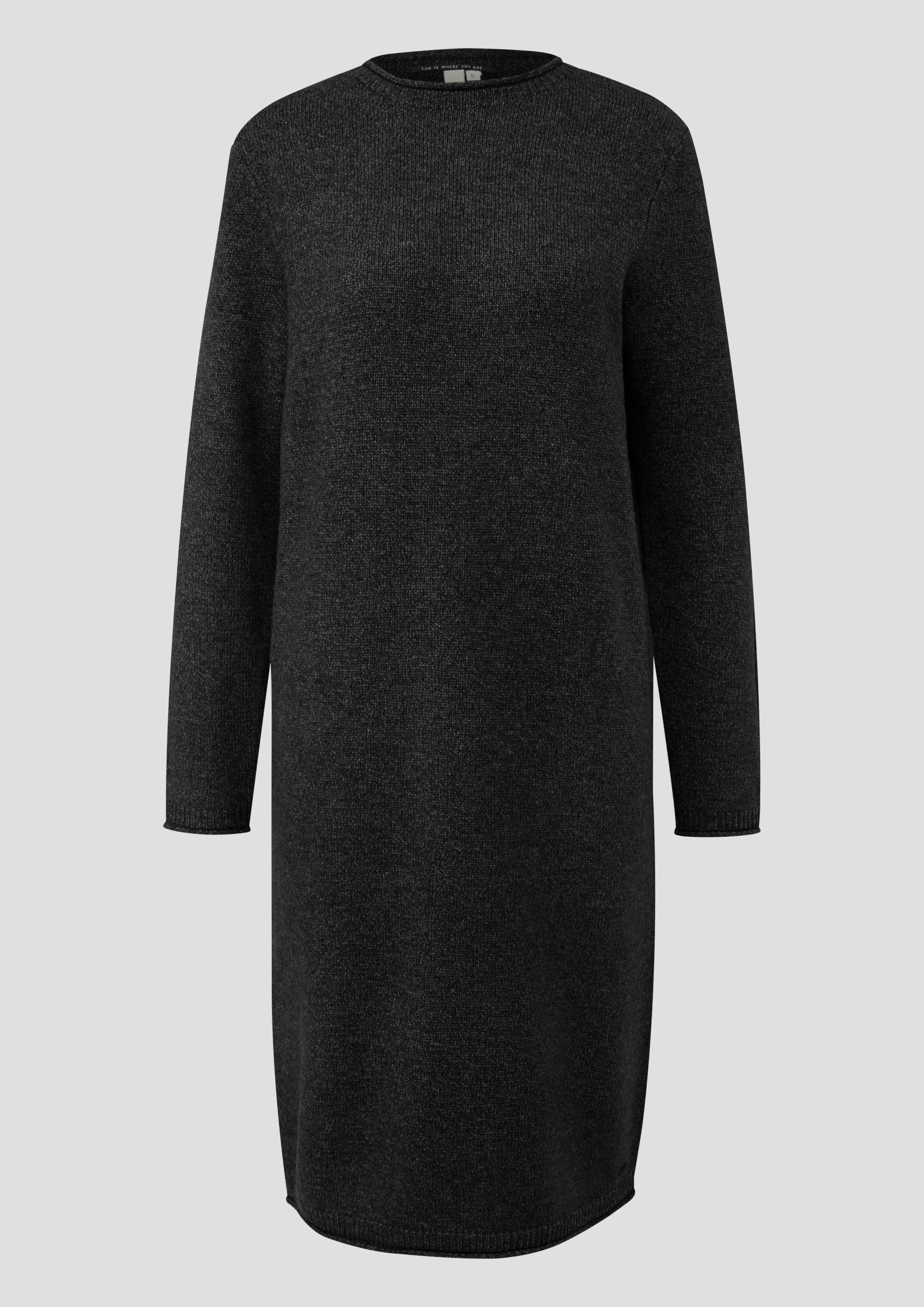 QS - Strickkleid in Melangeoptik mit Rollkanten, Damen, schwarz QS - Strickkleid in Melangeoptik mit Rollkanten, Damen, schwarz von QS