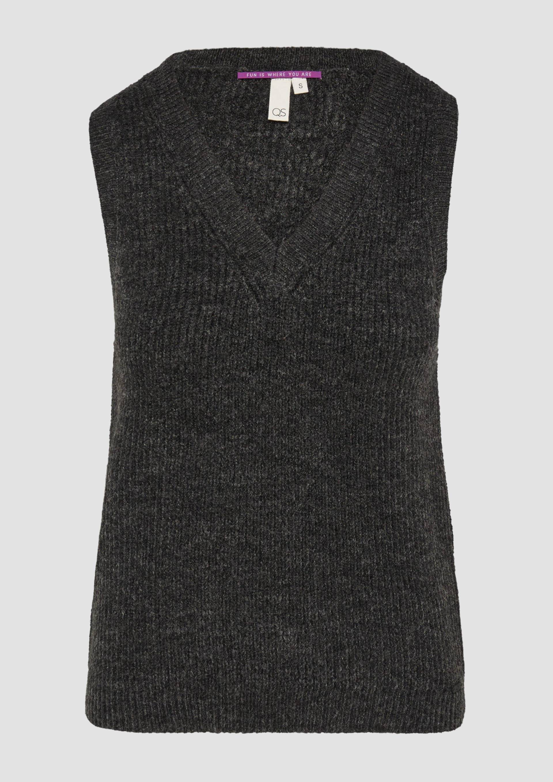 QS - Schmaler Rippstrick-Pullunder, Damen, grau QS - Schmaler Rippstrick-Pullunder, Damen, grau von QS