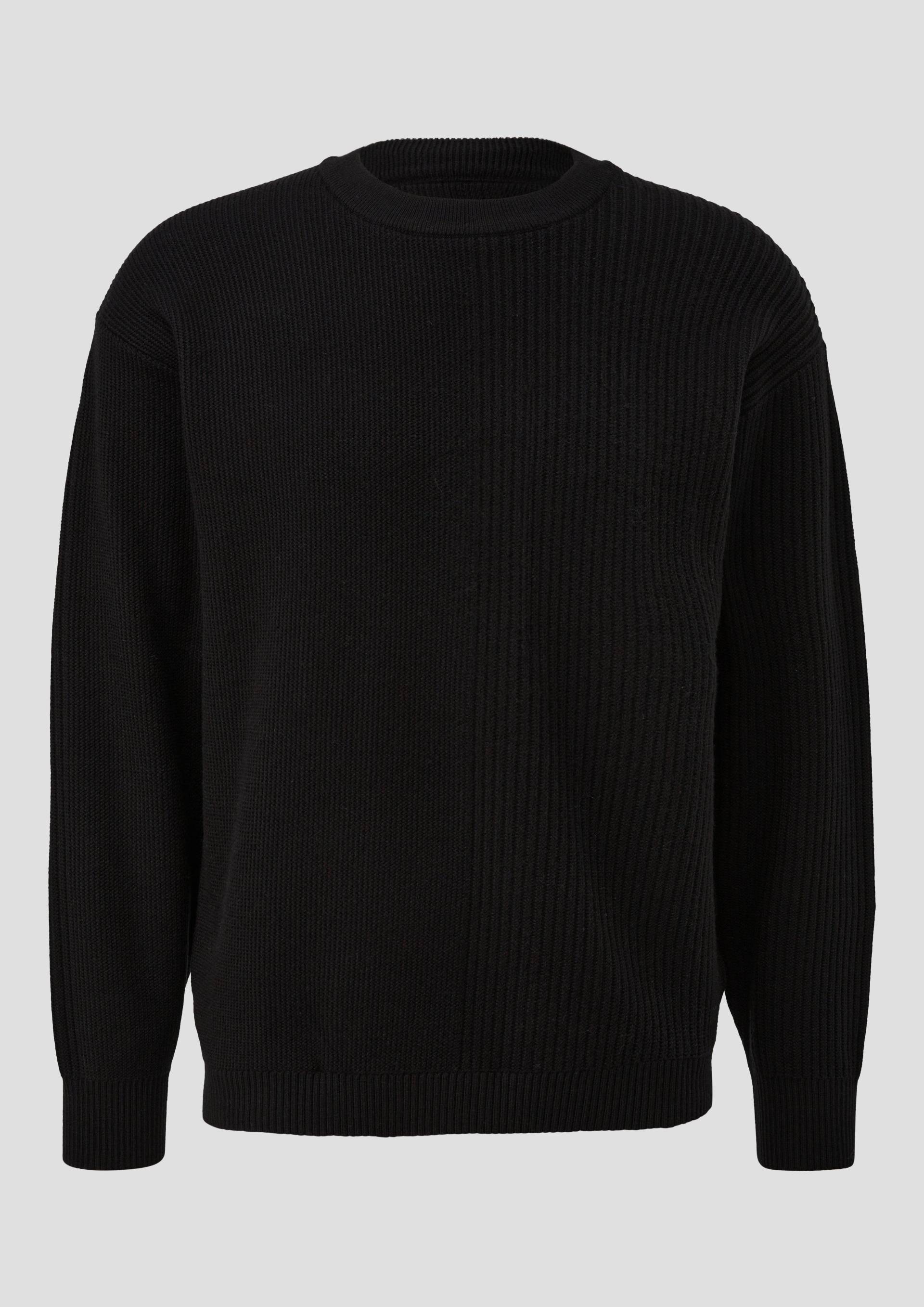 QS - Strickpullover mit Layering, Herren, schwarz von QS