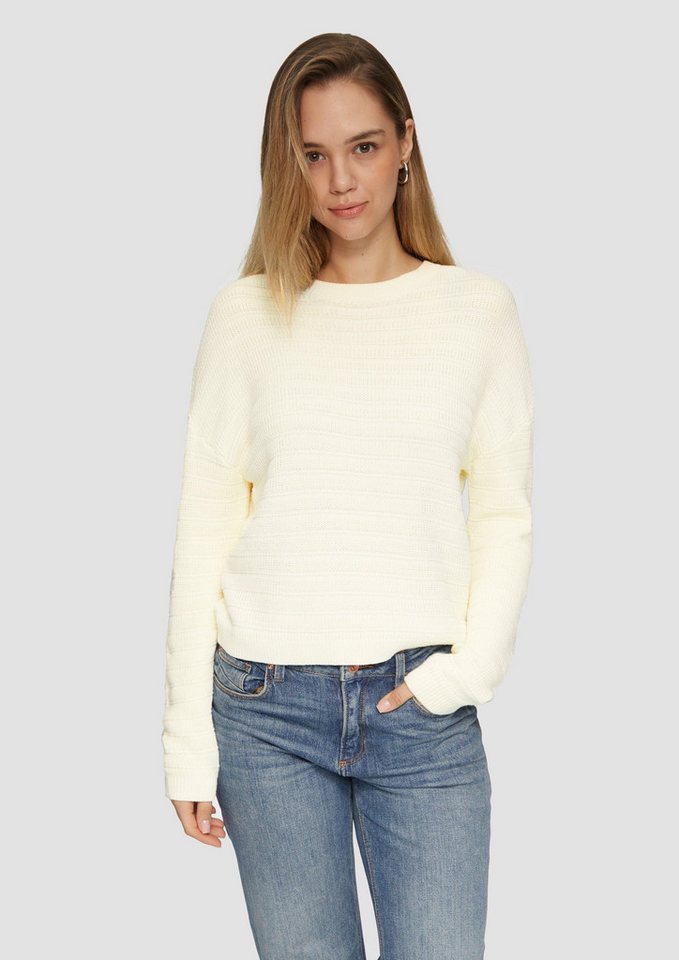 QS Strickpullover Baumwollmix-Pullover mit Strukturmuster von QS