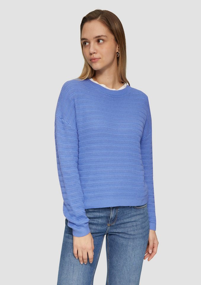 QS Strickpullover Baumwollmix-Pullover mit Strukturmuster von QS