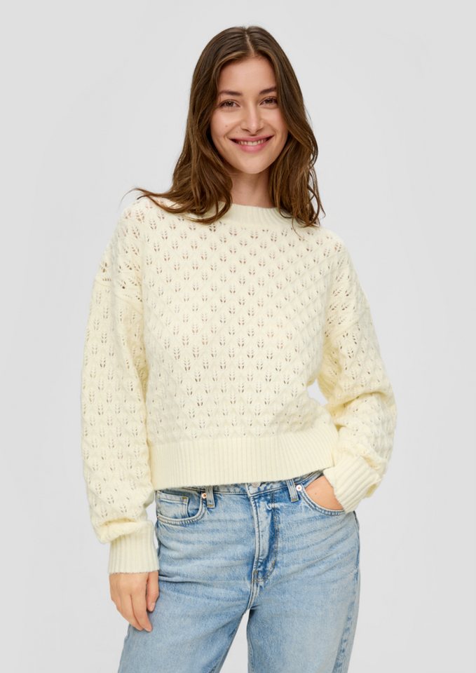 QS Strickpullover Pullover mit Strickmuster von QS