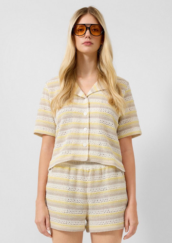 QS Cardigan Strickpullover Strickshirt mit Ajourmuster von QS
