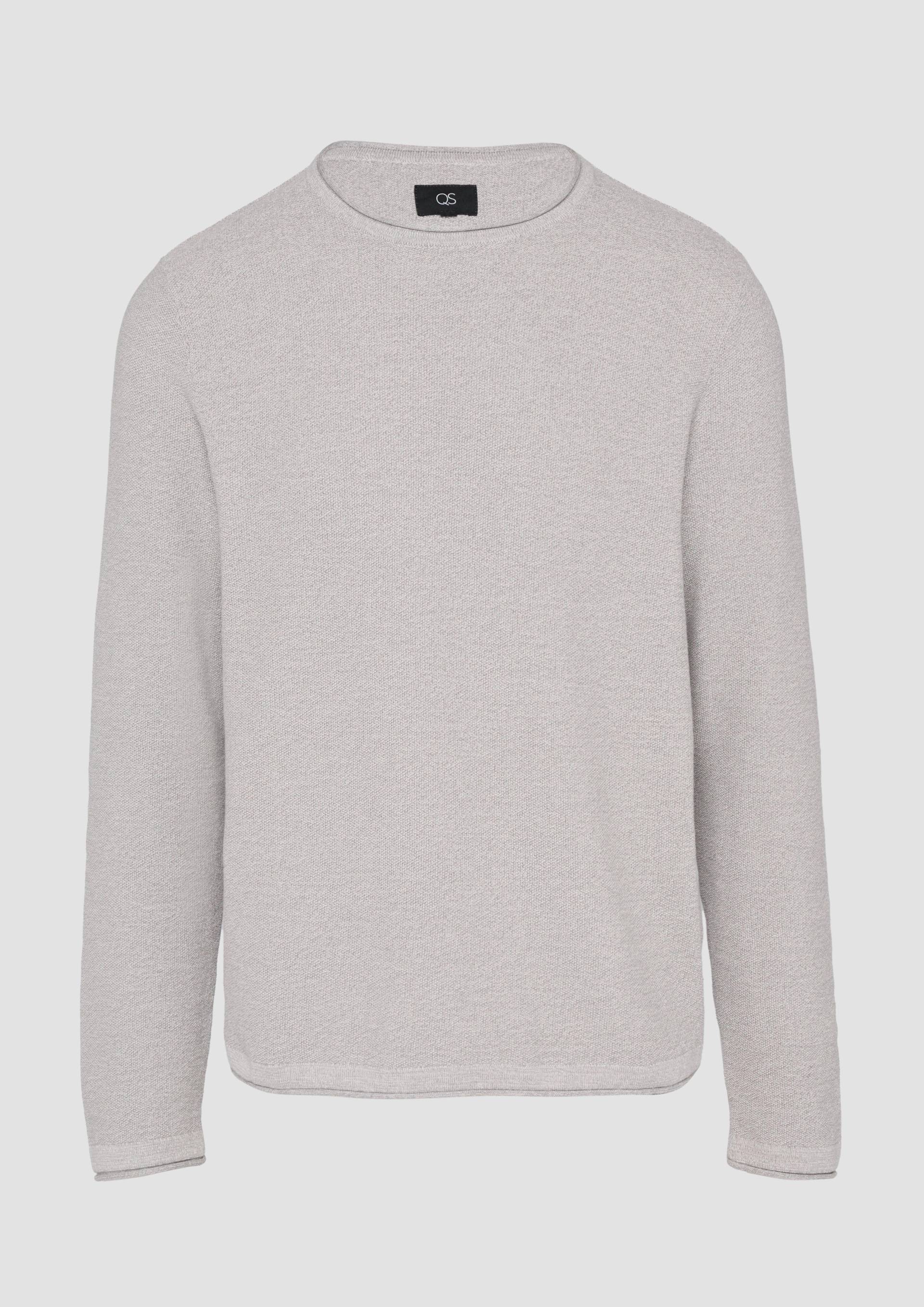 QS - Strickpullover aus Melangegarn, Herren, grau von QS