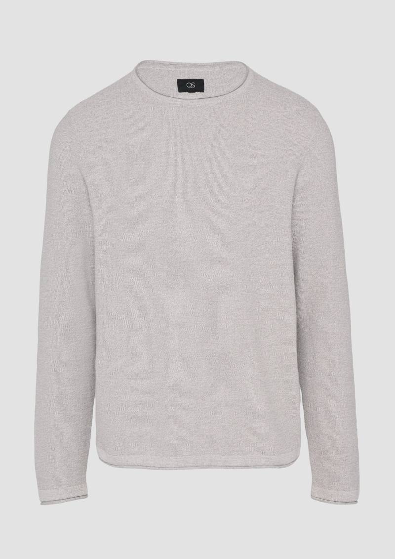 QS - Strickpullover aus Melangegarn, Herren, grau von QS