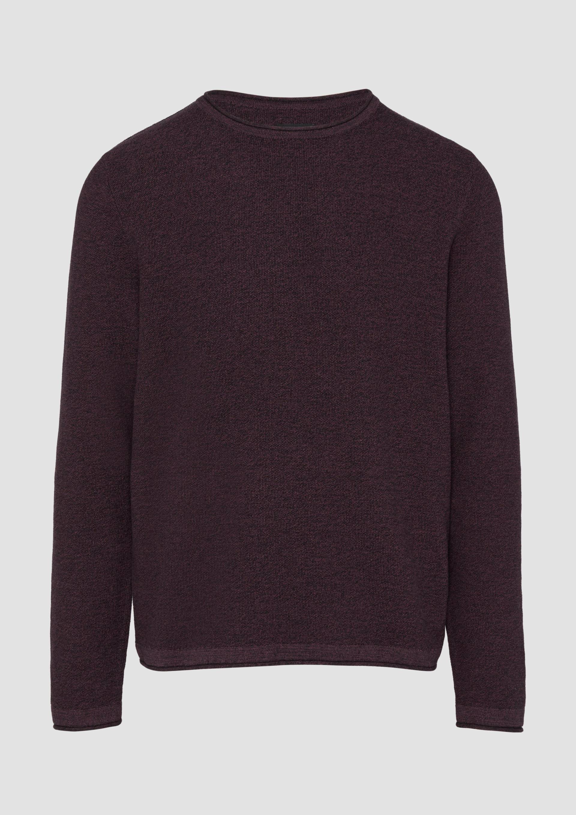 QS - Strickpullover aus Melangegarn, Herren, lila von QS