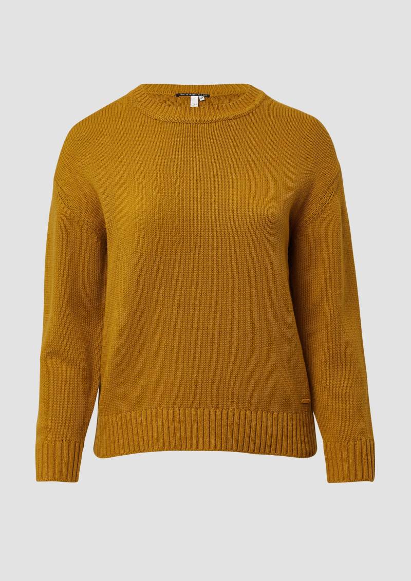 QS - Strickpullover aus weicher Baumwollmischung, Damen, braun von QS