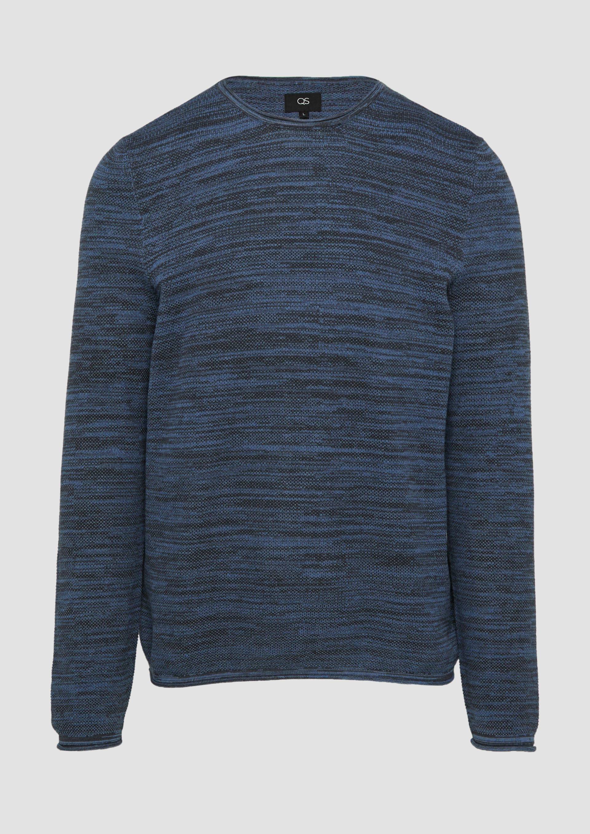 QS - Strickpullover in Melange-Optik, Herren, blau QS - Strickpullover in Melange-Optik, Herren, blau von QS