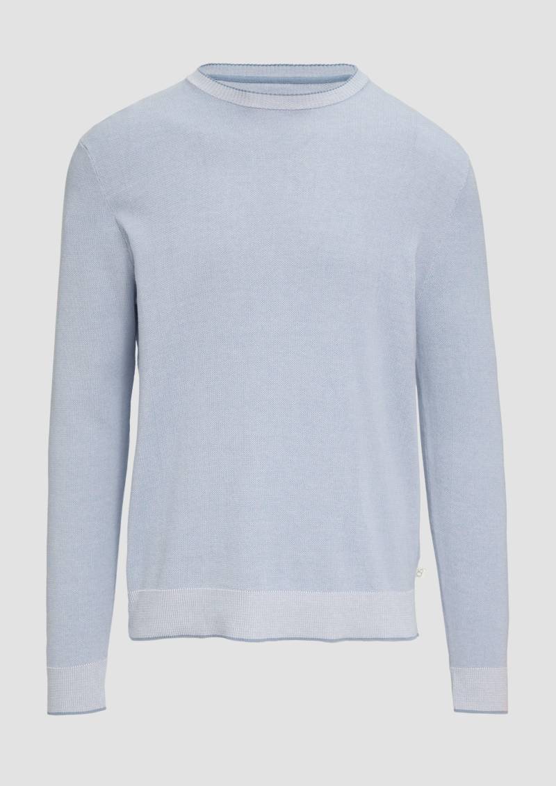 QS - Strickpullover in Melange-Optik, Herren, blau von QS