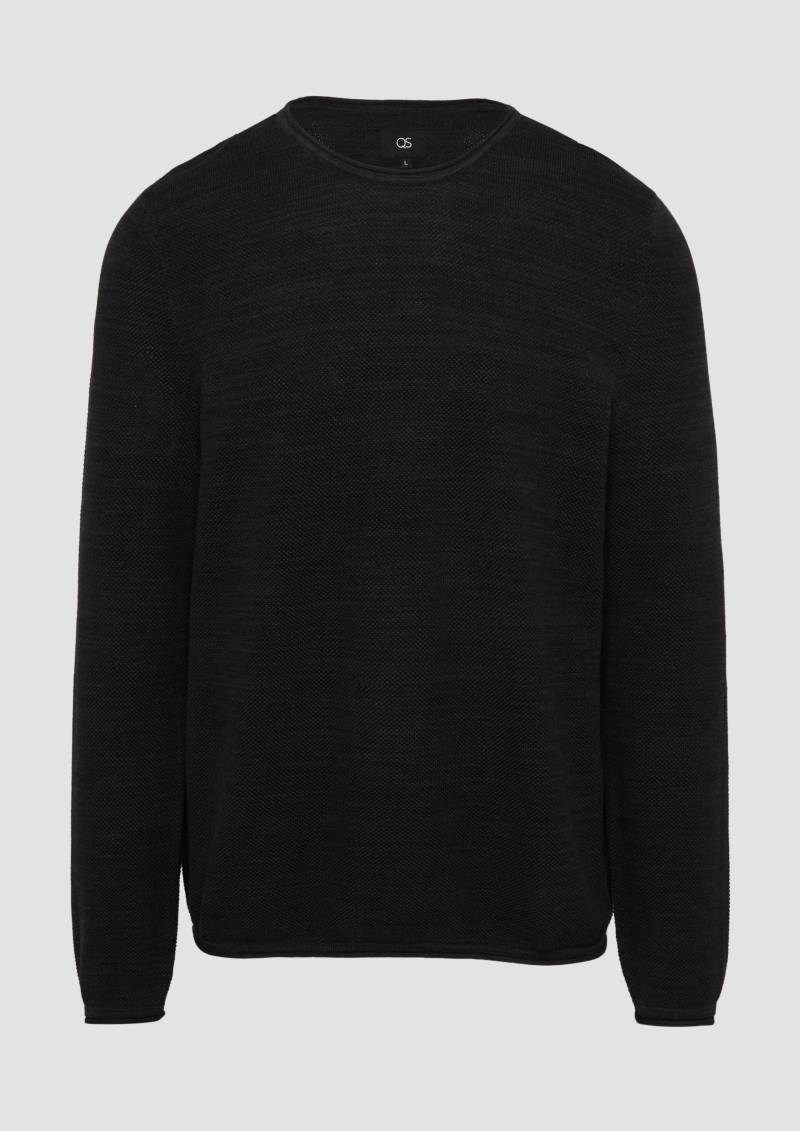 QS - Strickpullover in Melange-Optik, Herren, blau von QS