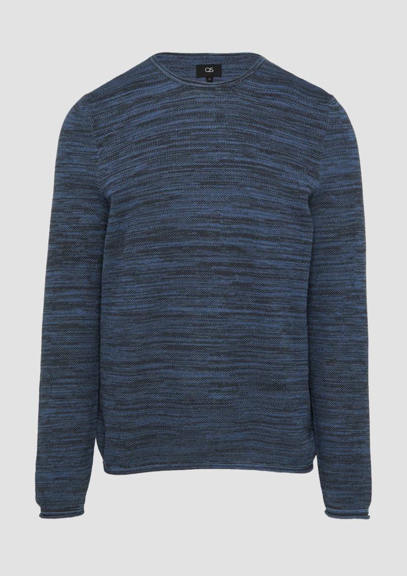 QS - Strickpullover in Melange-Optik, Herren, blau QS - Strickpullover in Melange-Optik, Herren, blau von QS