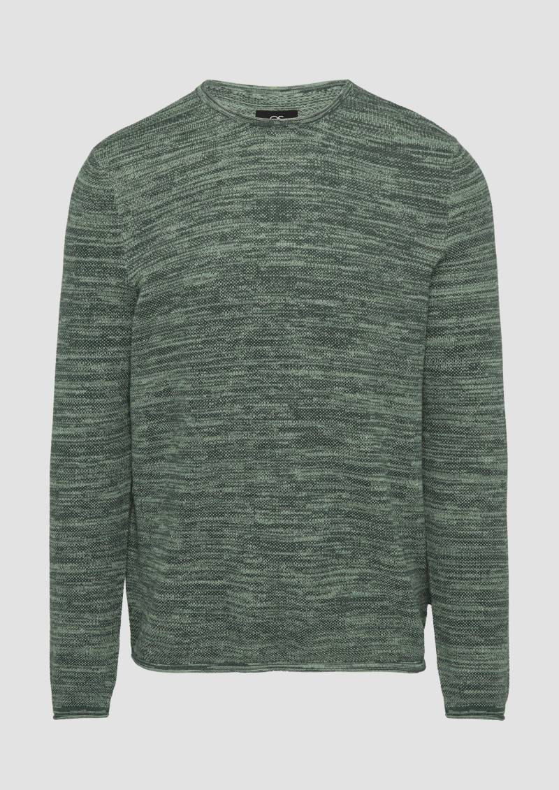 QS - Strickpullover in Melange-Optik, Herren, grün von QS