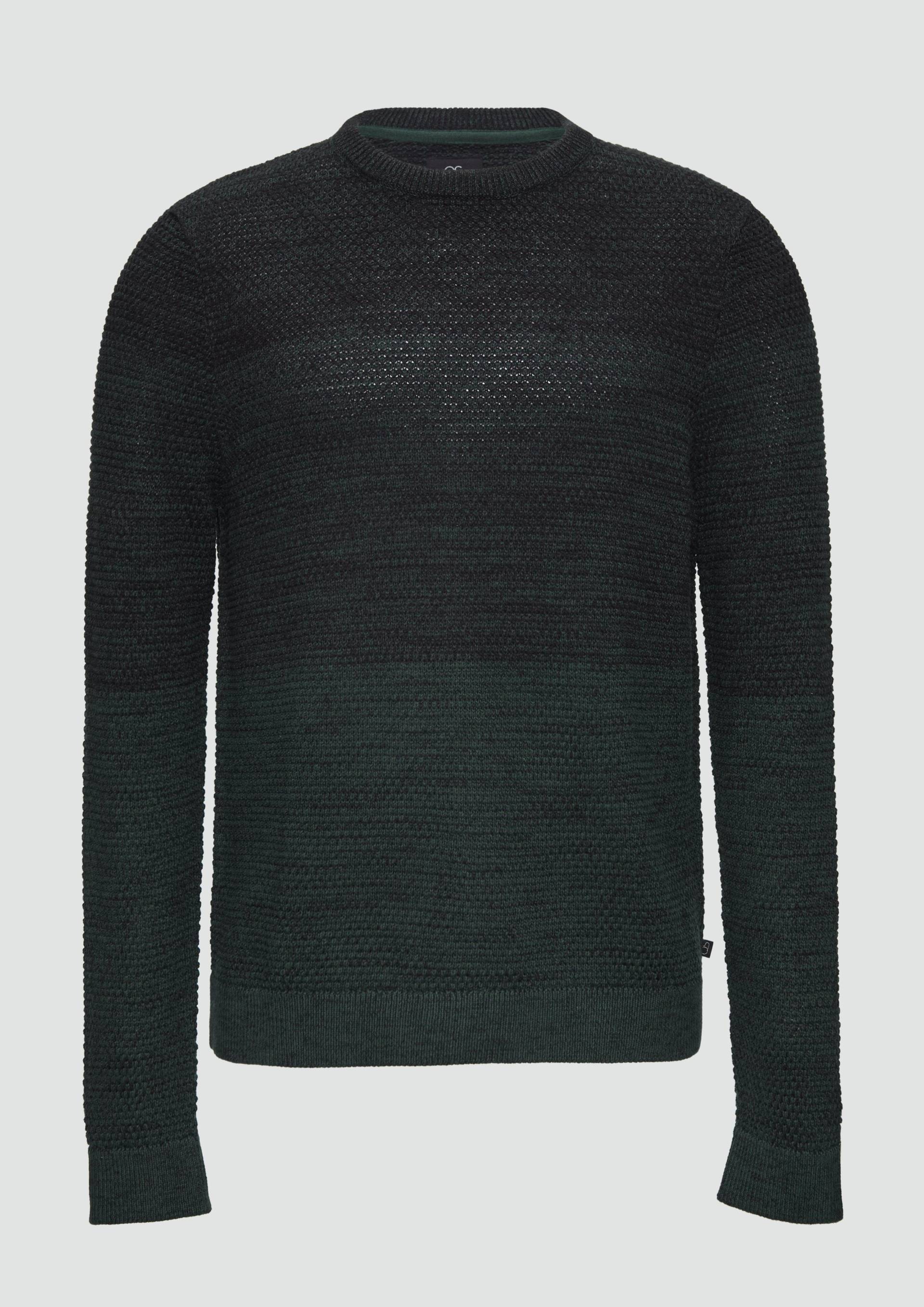 QS - Strickpullover in melierter Streifenoptik, Herren, grün von QS