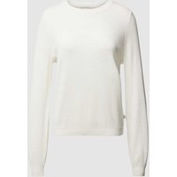 QS Strickpullover in unifarbenem Design in Offwhite, Größe XXL von QS