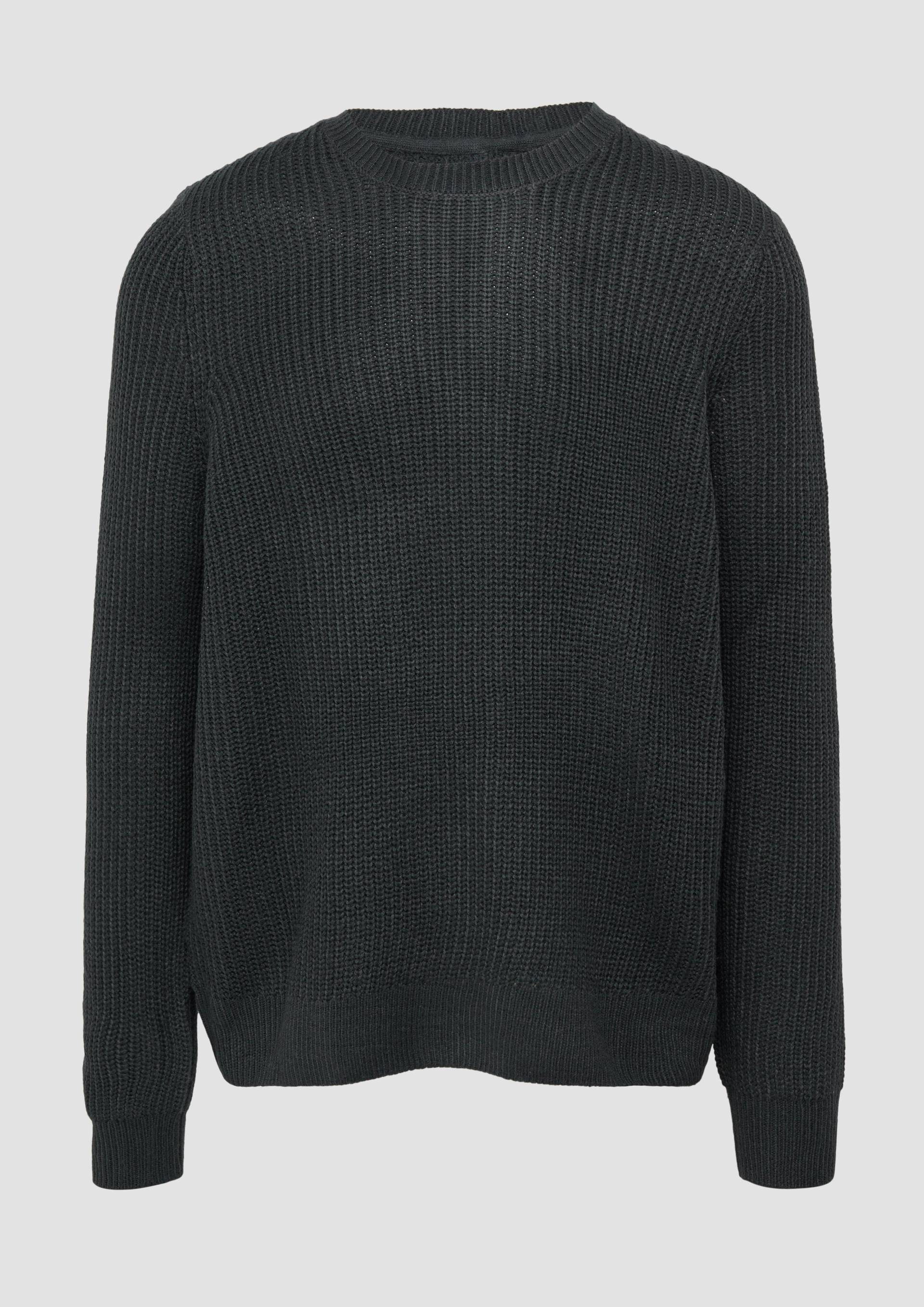 QS - Strickpullover mit Rippstruktur, Herren, blau QS - Strickpullover mit Rippstruktur, Herren, blau von QS