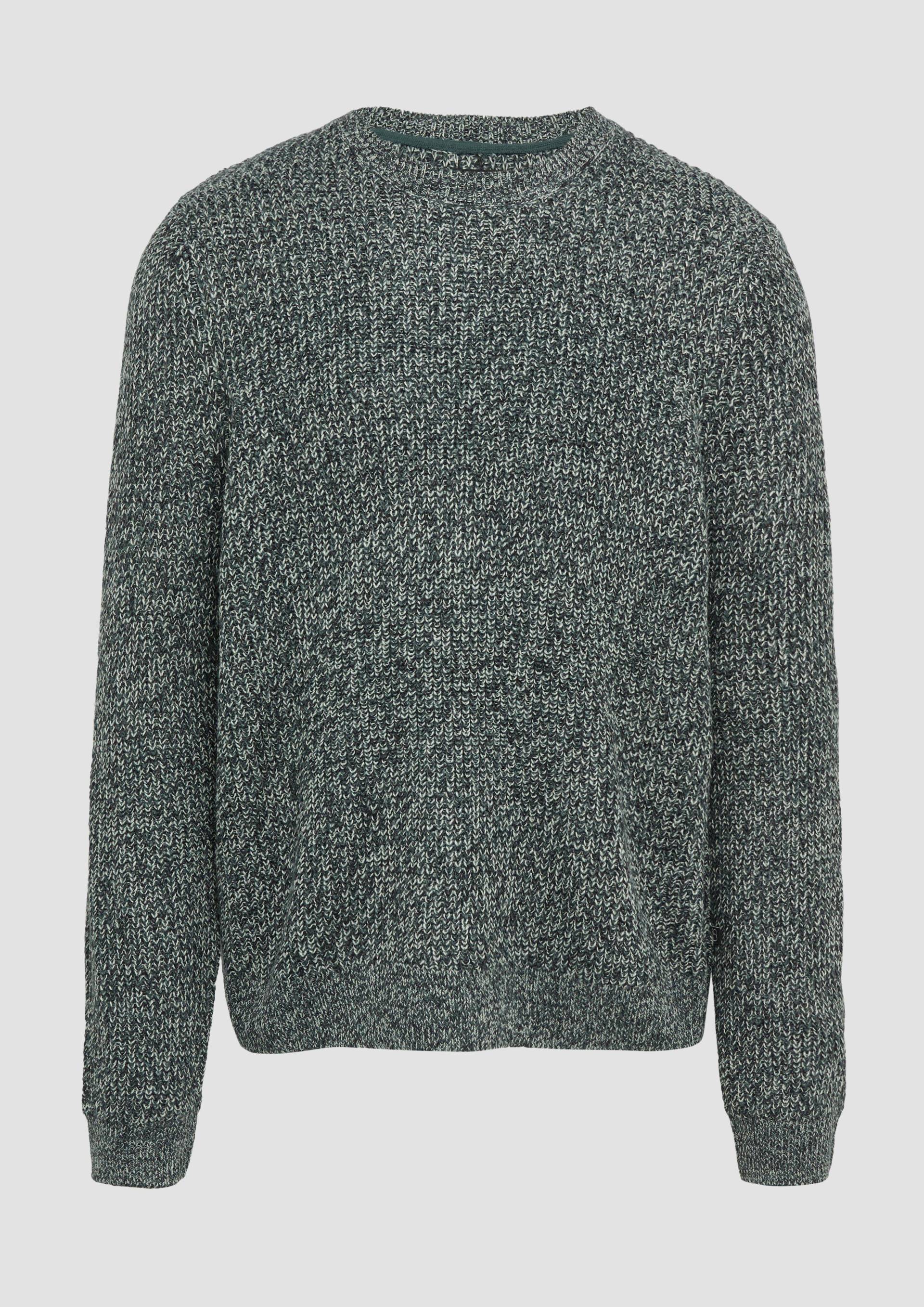 QS - Strickpullover mit Rippstruktur, Herren, grün von QS