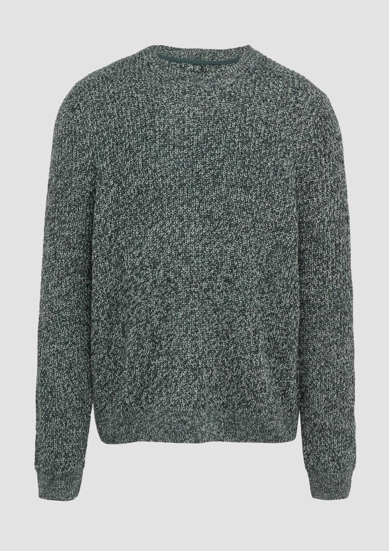 QS - Strickpullover mit Rippstruktur, Herren, grün von QS