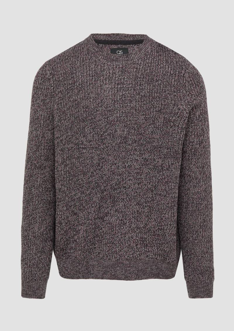 QS - Strickpullover mit Rippstruktur, Herren, schwarz von QS