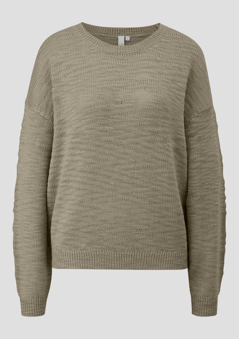 QS - Strickpullover mit Strukturmuster, Damen, Grün von QS