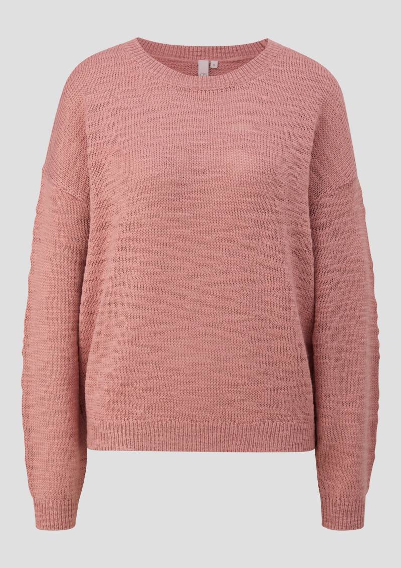 QS - Strickpullover mit Strukturmuster, Damen, Rosa von QS
