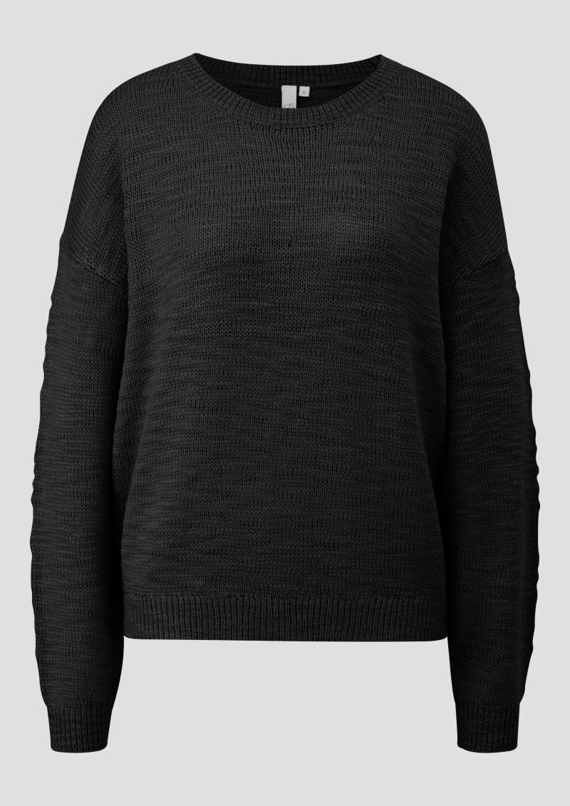 QS - Strickpullover mit Strukturmuster, Damen, schwarz von QS