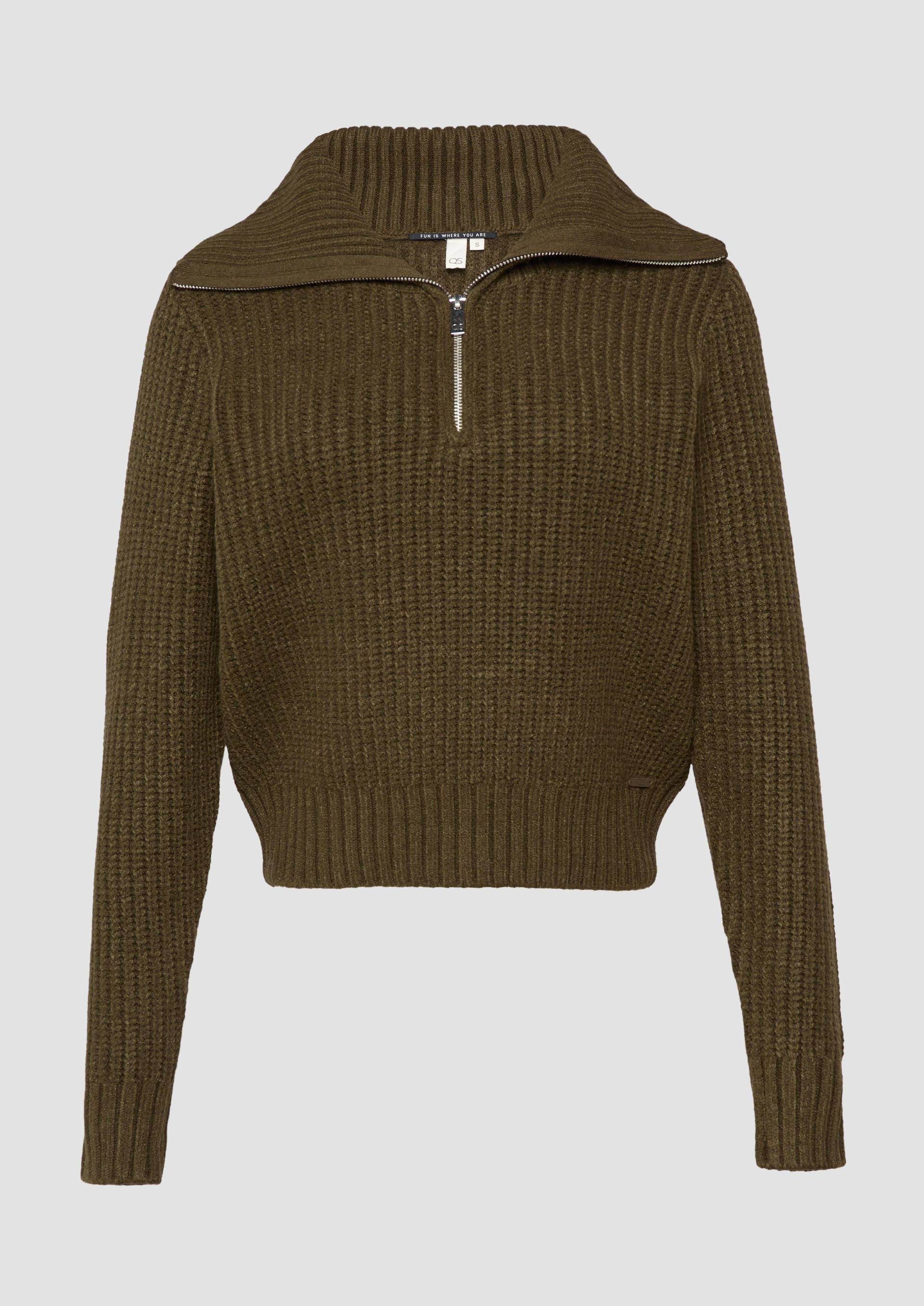 QS - Strickpullover mit Troyer-Kragen, Damen, Grün QS - Strickpullover mit Troyer-Kragen, Damen, Grün von QS